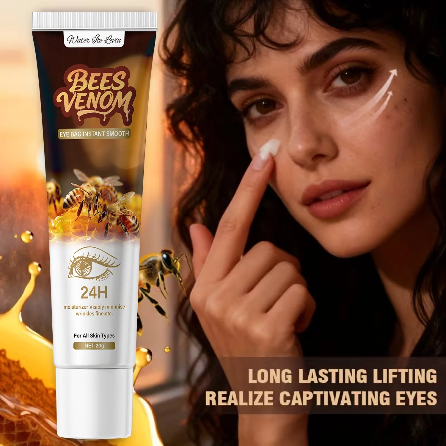 Crema Contorno de Ojos con Veneno de Abeja — Elimina Ojeras, Bolsas y Arrugas
