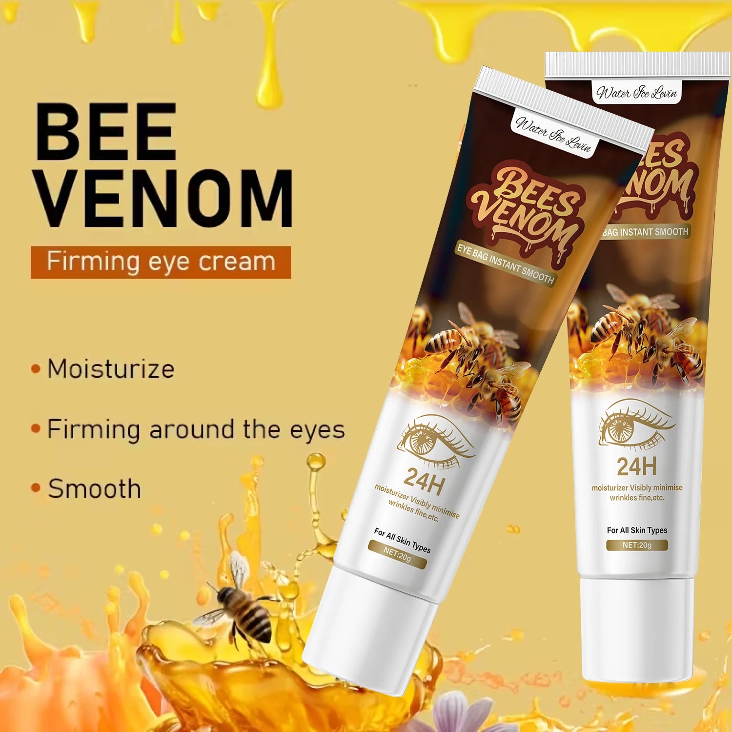 Crema Contorno de Ojos con Veneno de Abeja — Elimina Ojeras, Bolsas y Arrugas