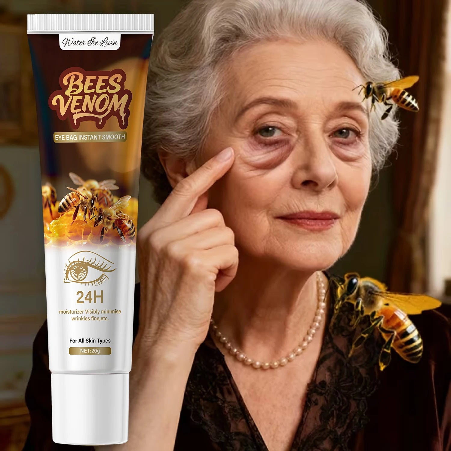 Crema Contorno de Ojos con Veneno de Abeja — Elimina Ojeras, Bolsas y Arrugas