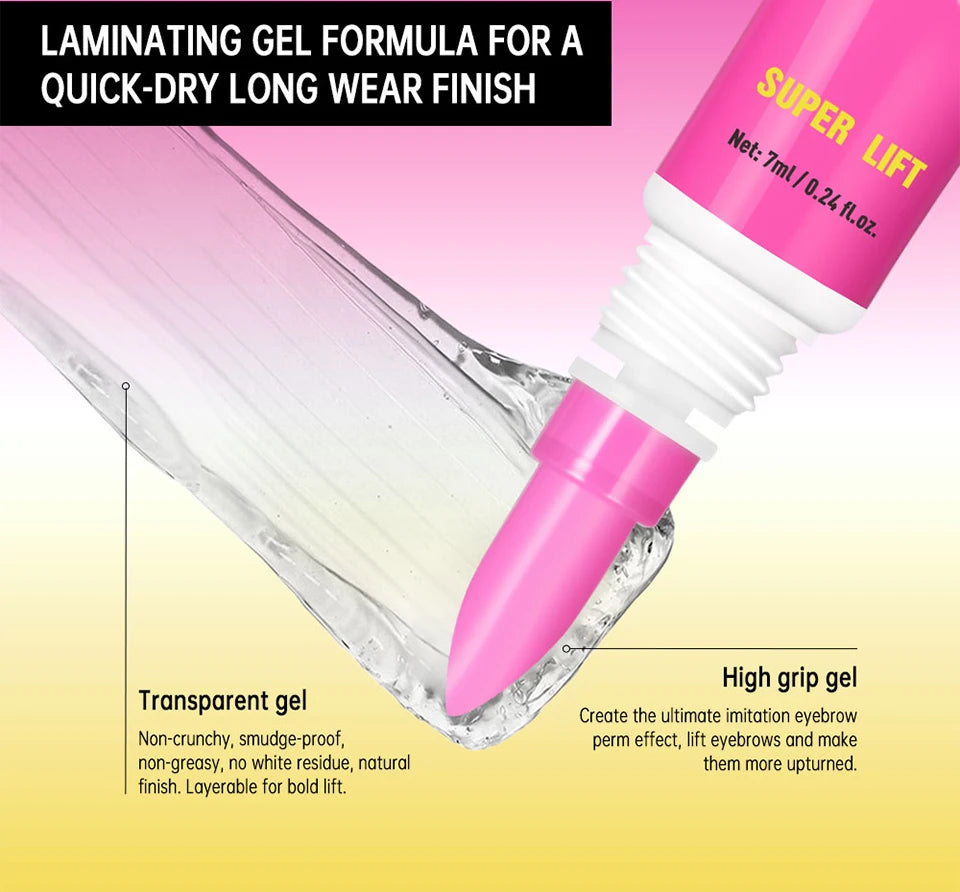 Gel de Laminación de Cejas con Peine Integrado — Efecto Soap Brow, Fijación Todo el Día