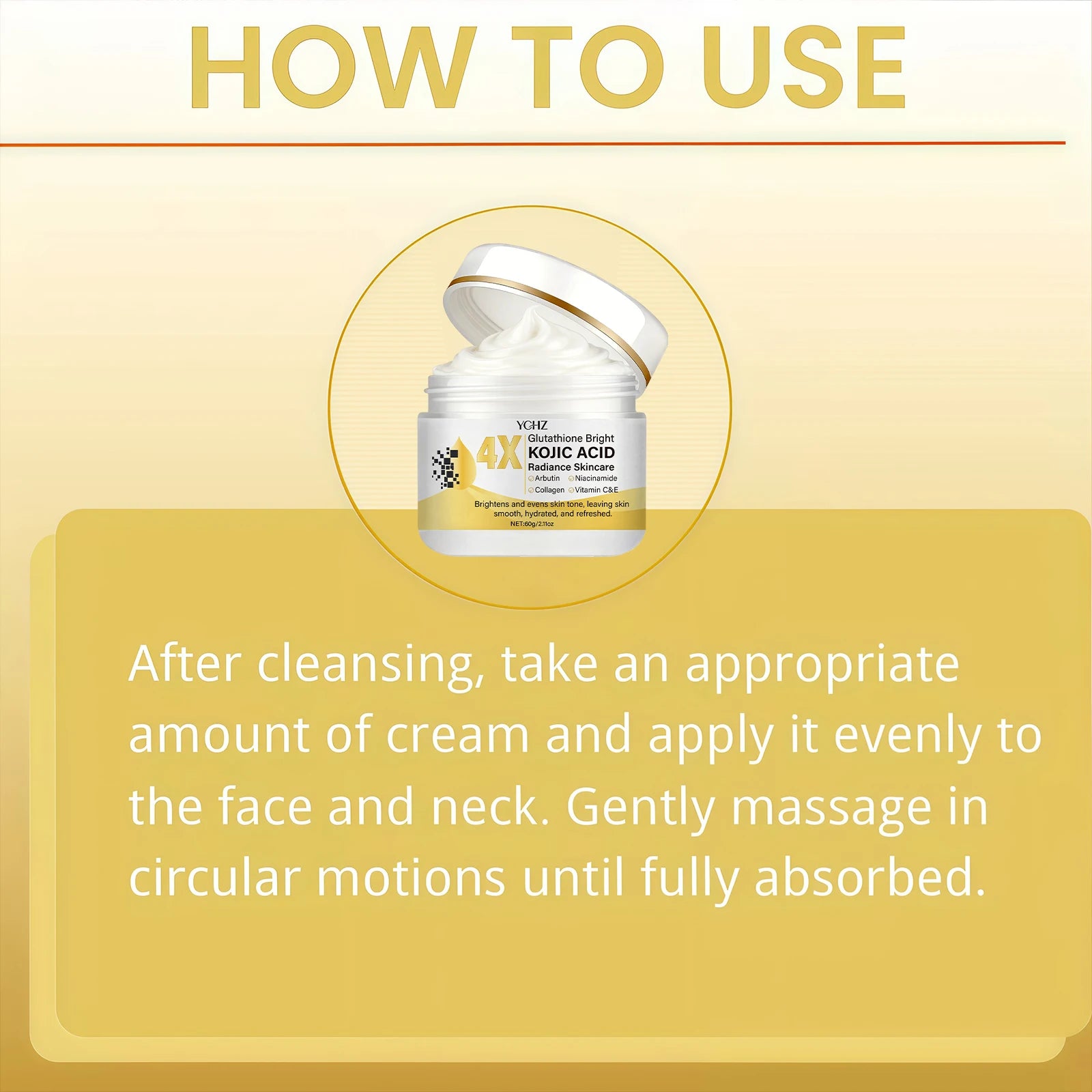 Crema Facial con Ácido Kójico YCHZ — Unifica el Tono, Elimina Manchas y Dullness 60g