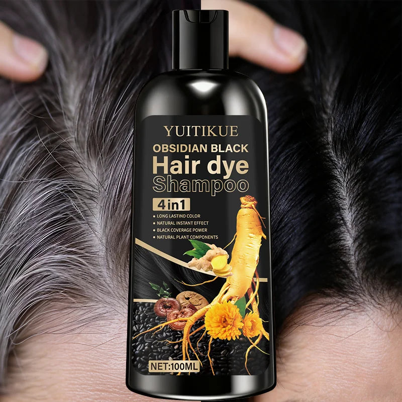 Champú Tinte 4 en 1 YUITIKUE 100ml – Cubre Canas, Nutre y Da Brillo en Una Sola Lavada