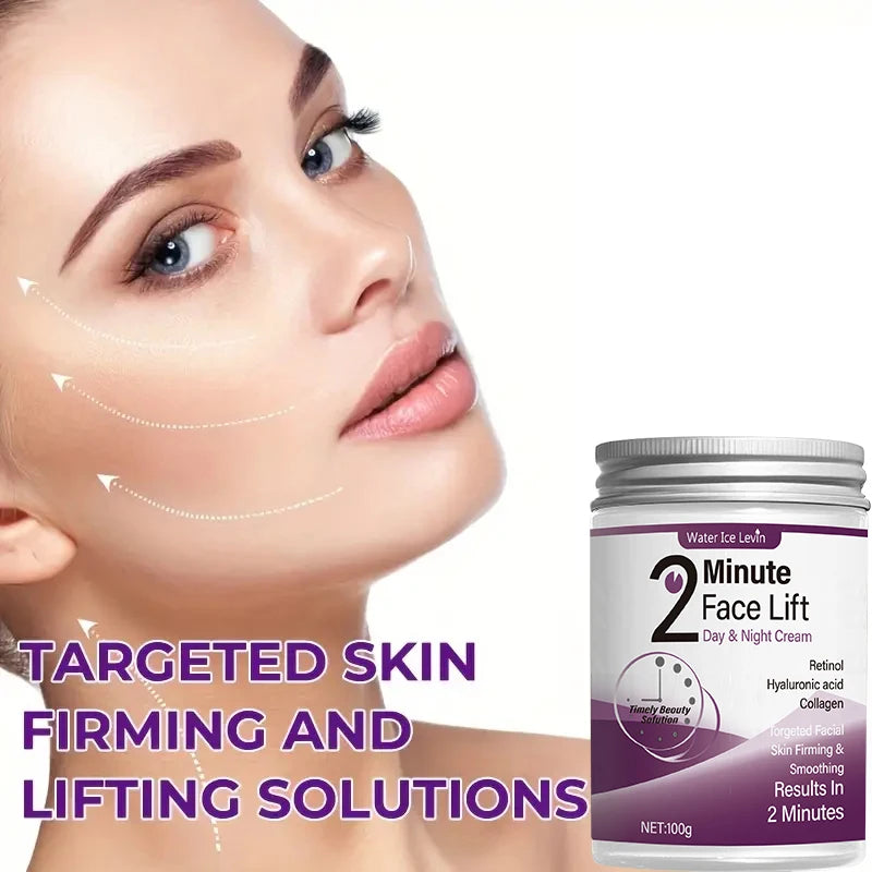 Crema Lifting Facial Día y Noche — Retinol, Ácido Hialurónico y Colágeno, Absorción en 2 Minutos