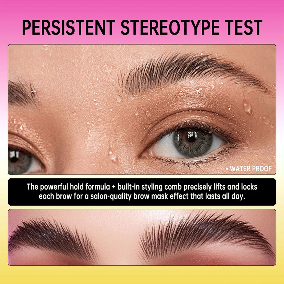 Gel de Laminación de Cejas con Peine Integrado — Efecto Soap Brow, Fijación Todo el Día