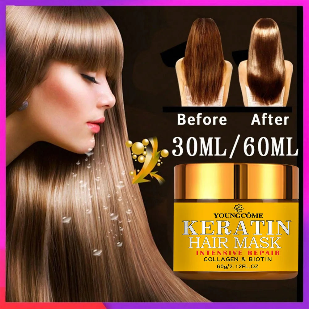 Crema Alisadora de Queratina YOUNGCOME — Repara, Alisa y Elimina el Frizz en 30 Minutos