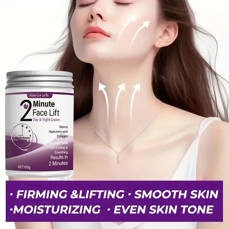 Crema Lifting Facial Día y Noche — Retinol, Ácido Hialurónico y Colágeno, Absorción en 2 Minutos