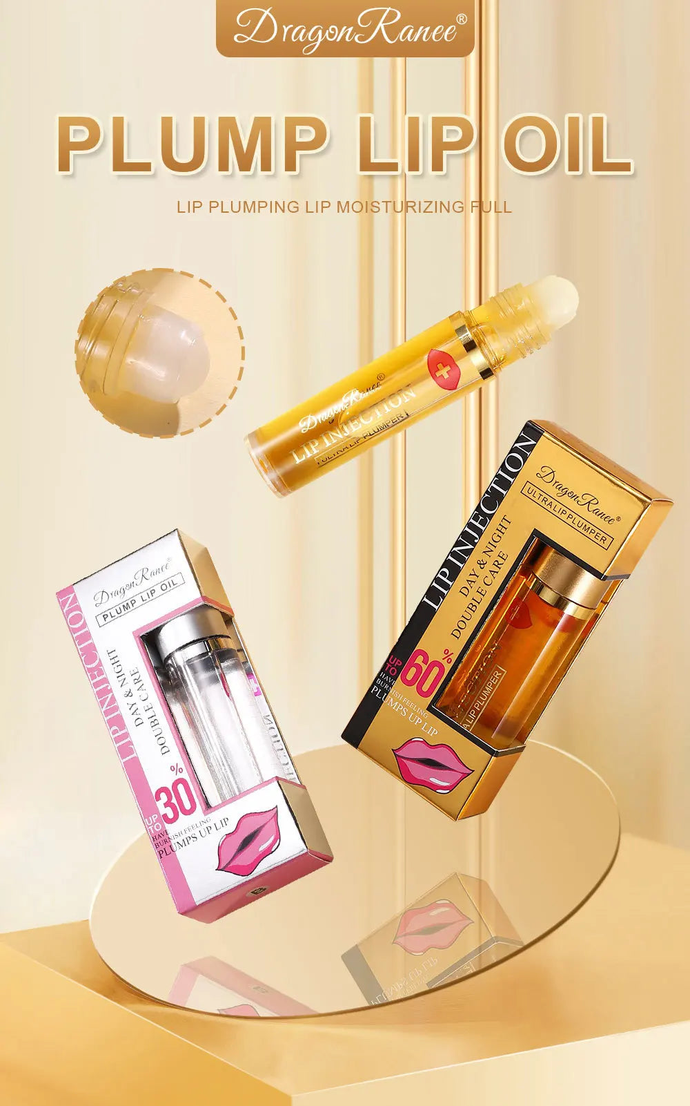Aceite Labial Voluminizador Dragon Ranee 6.3g — Jengibre, Hidratante & Plumper Roll-On