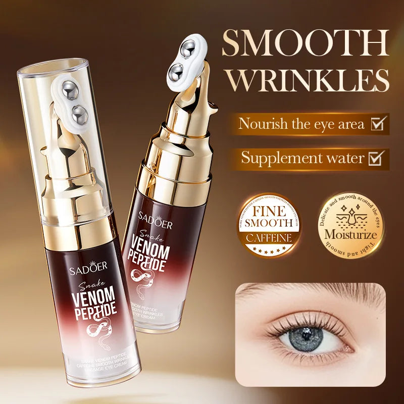 Crema Contorno de Ojos SADOER — Péptido de Veneno de Serpiente + Cafeína, Antiarrugas y Antiojeras