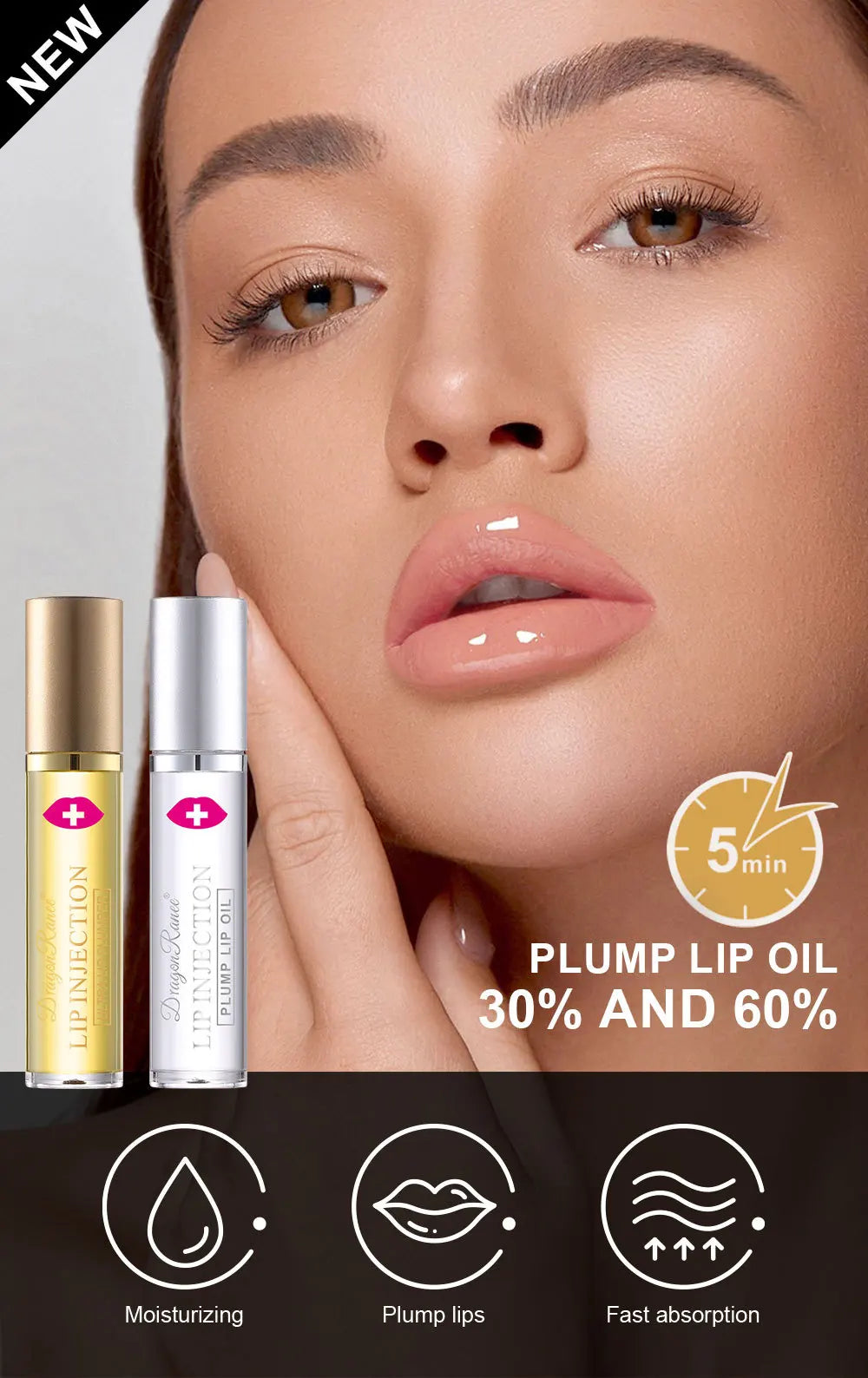 Aceite Labial Voluminizador Dragon Ranee 6.3g — Jengibre, Hidratante & Plumper Roll-On