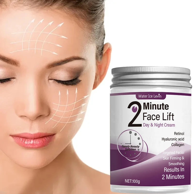 Crema Lifting Facial Día y Noche — Retinol, Ácido Hialurónico y Colágeno, Absorción en 2 Minutos