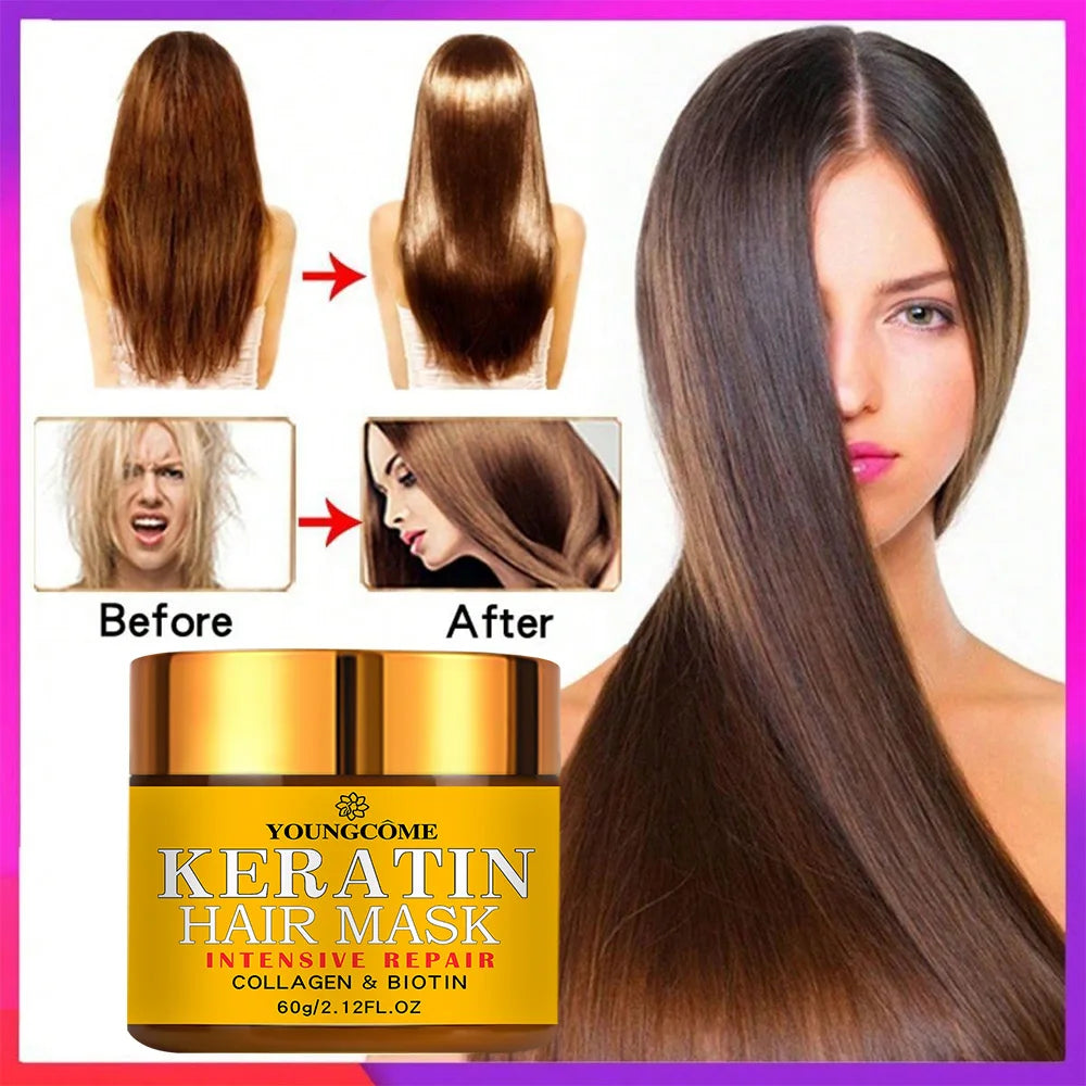 Crema Alisadora de Queratina YOUNGCOME — Repara, Alisa y Elimina el Frizz en 30 Minutos