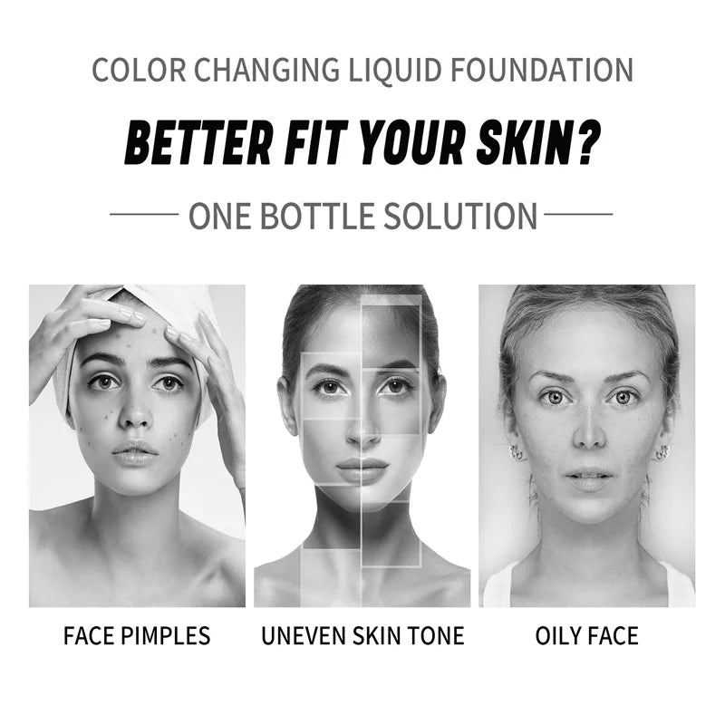 Base Mágica de Maquillaje QIC — Cambio de Color, Efecto Mate y Larga Duración 30ml