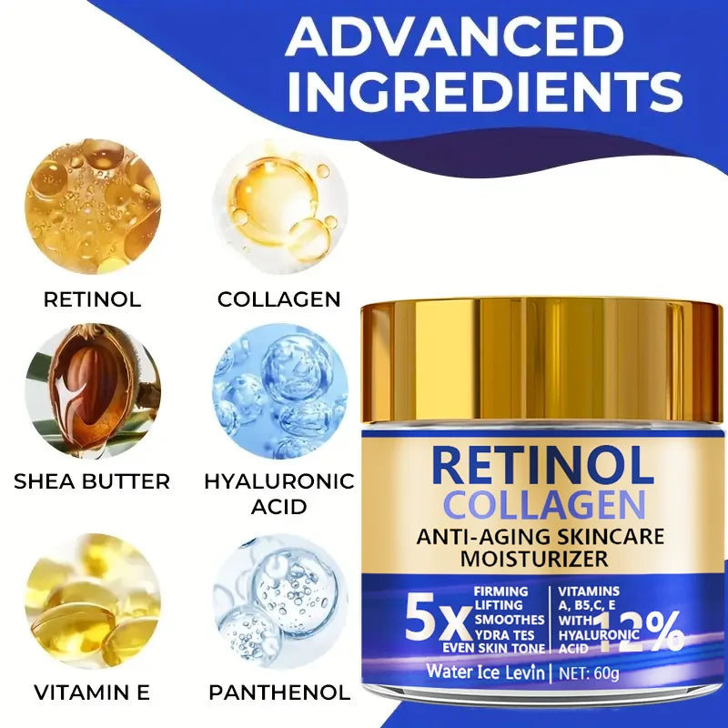 Crema Facial Retinol & Colágeno 60g — Antiedad, Reafirmante & Hidratante