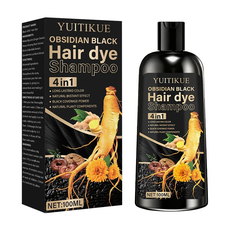Champú Tinte 4 en 1 YUITIKUE 100ml – Cubre Canas, Nutre y Da Brillo en Una Sola Lavada