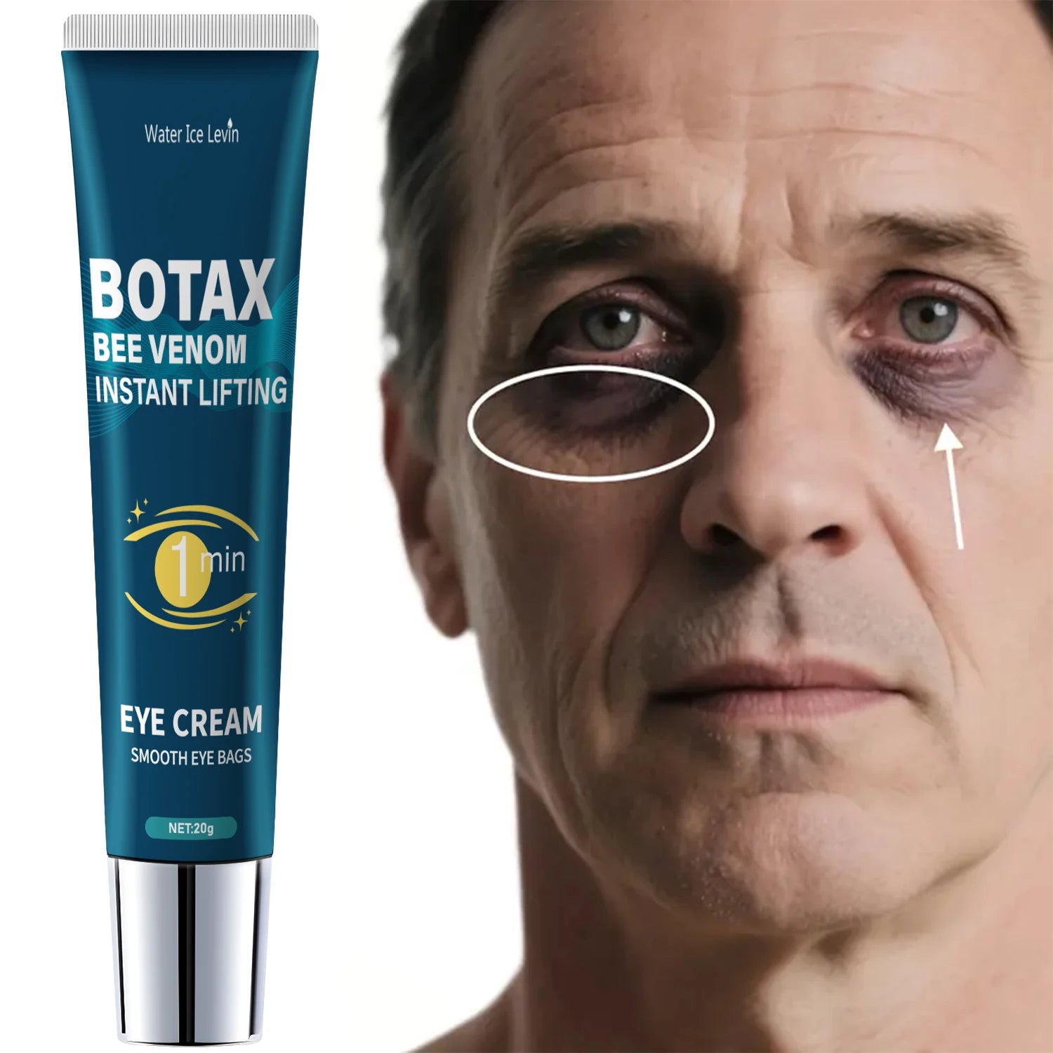 Gel Tensor para Contorno de Ojos — Cafeína, Retinol y Ácido Hialurónico, Sin Alcohol 20g
