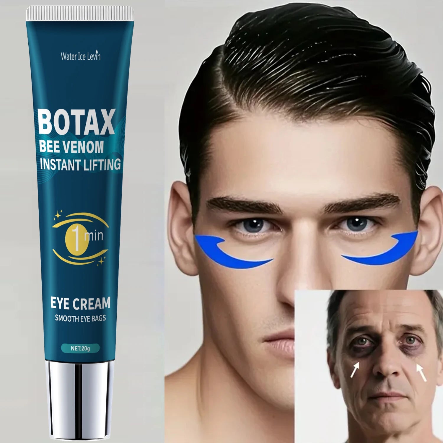 Gel Tensor para Contorno de Ojos — Cafeína, Retinol y Ácido Hialurónico, Sin Alcohol 20g