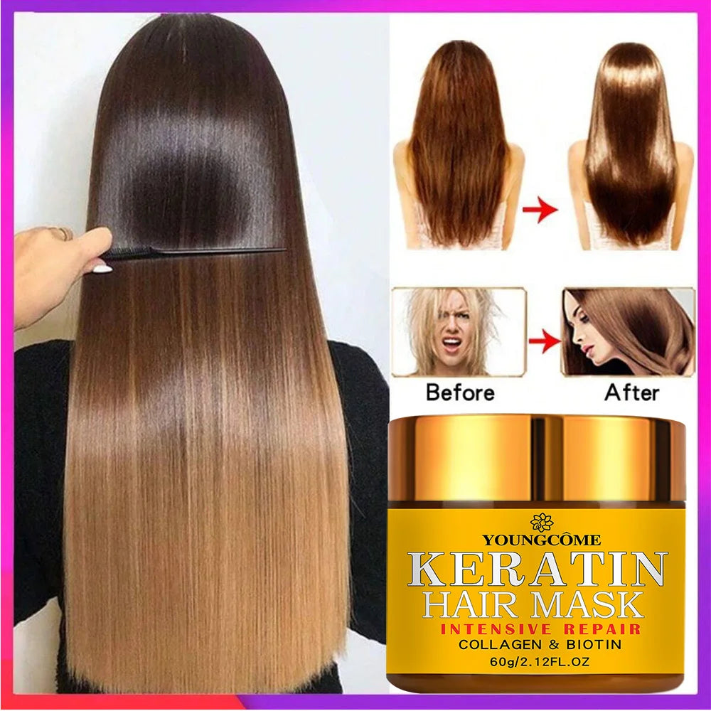 Crema Alisadora de Queratina YOUNGCOME — Repara, Alisa y Elimina el Frizz en 30 Minutos