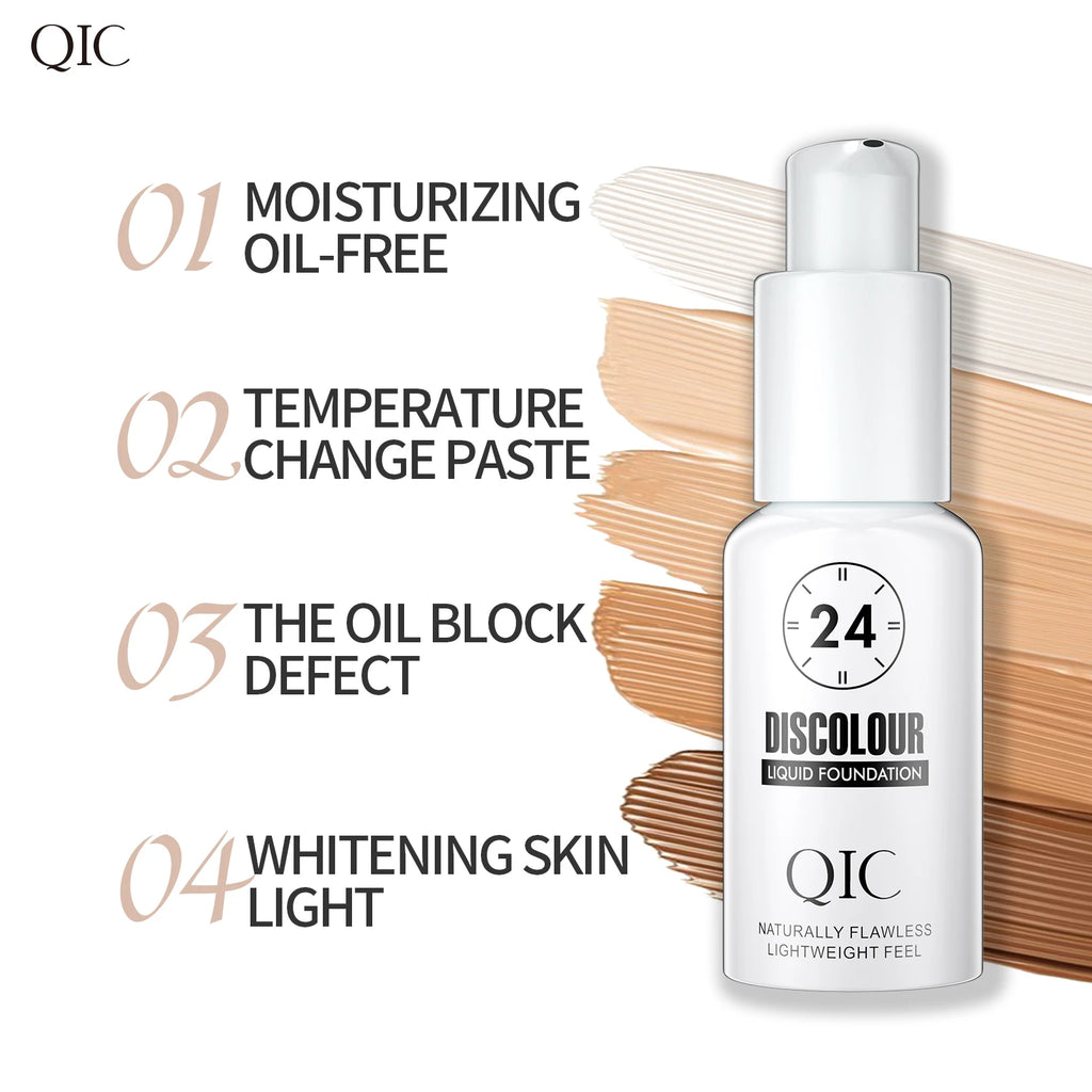 Base Mágica de Maquillaje QIC — Cambio de Color, Efecto Mate y Larga Duración 30ml