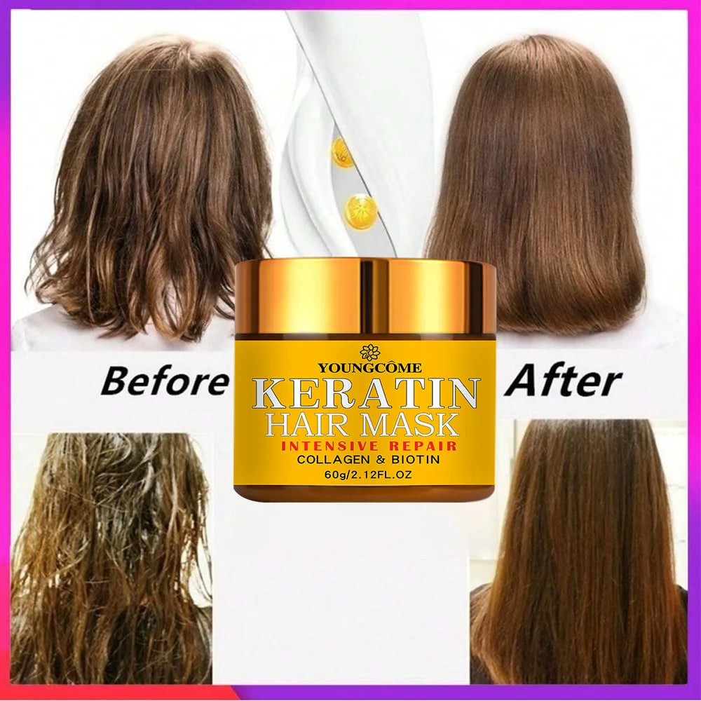 Crema Alisadora de Queratina YOUNGCOME — Repara, Alisa y Elimina el Frizz en 30 Minutos