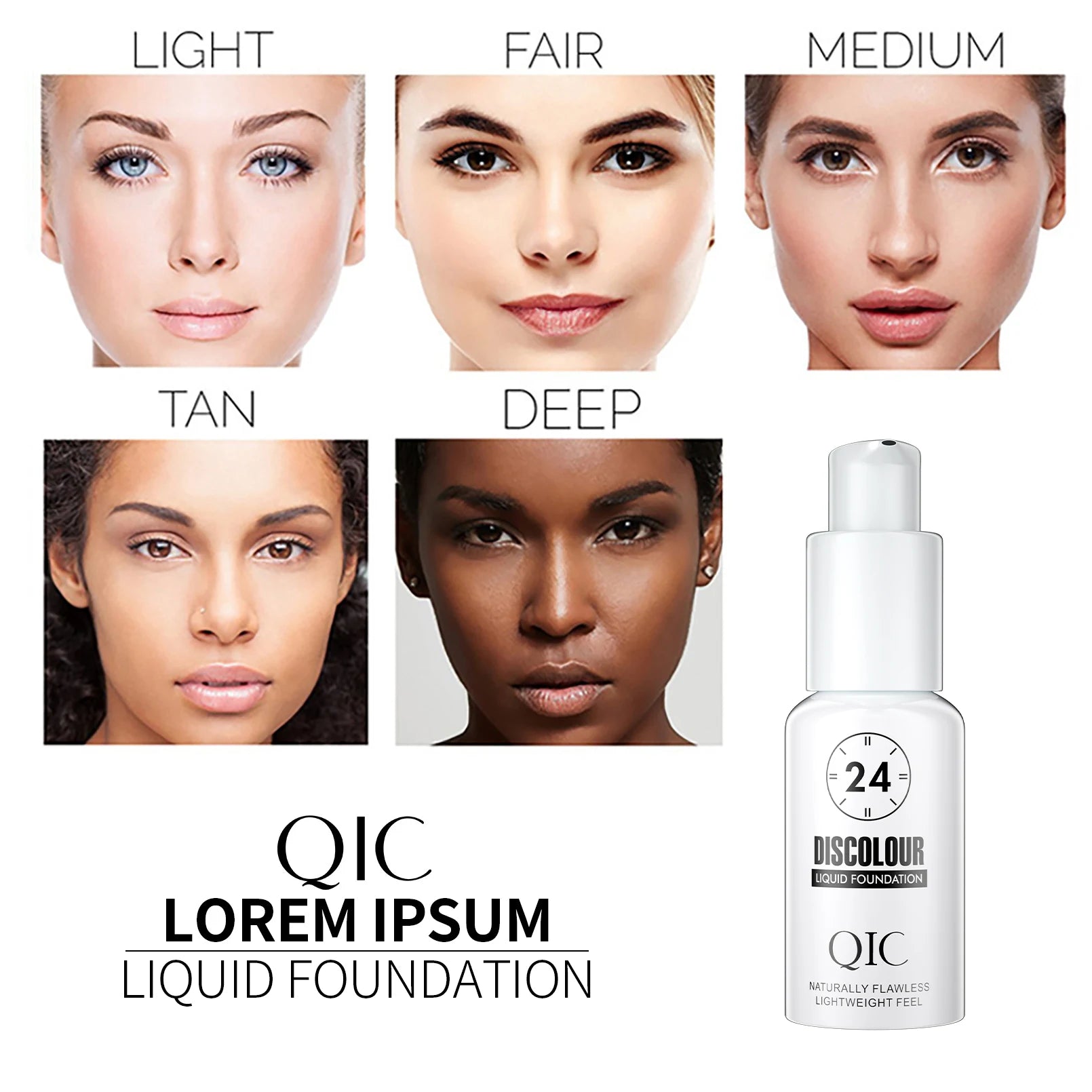 Base Mágica de Maquillaje QIC — Cambio de Color, Efecto Mate y Larga Duración 30ml
